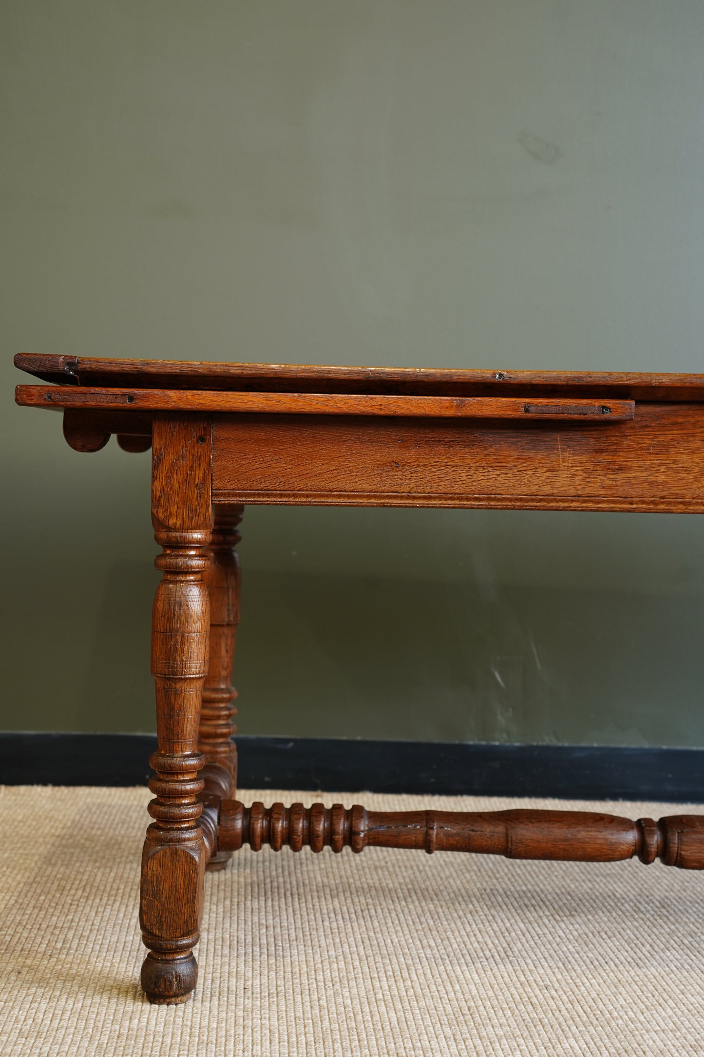 Antique Belgian Louis XIII Oak Side Table