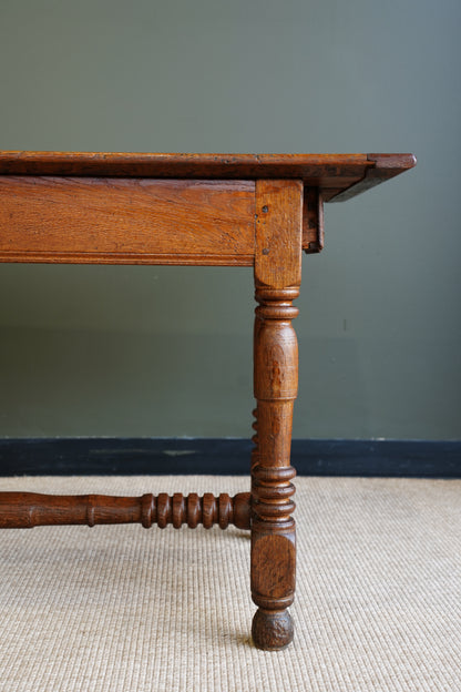 Antique Belgian Louis XIII Oak Side Table