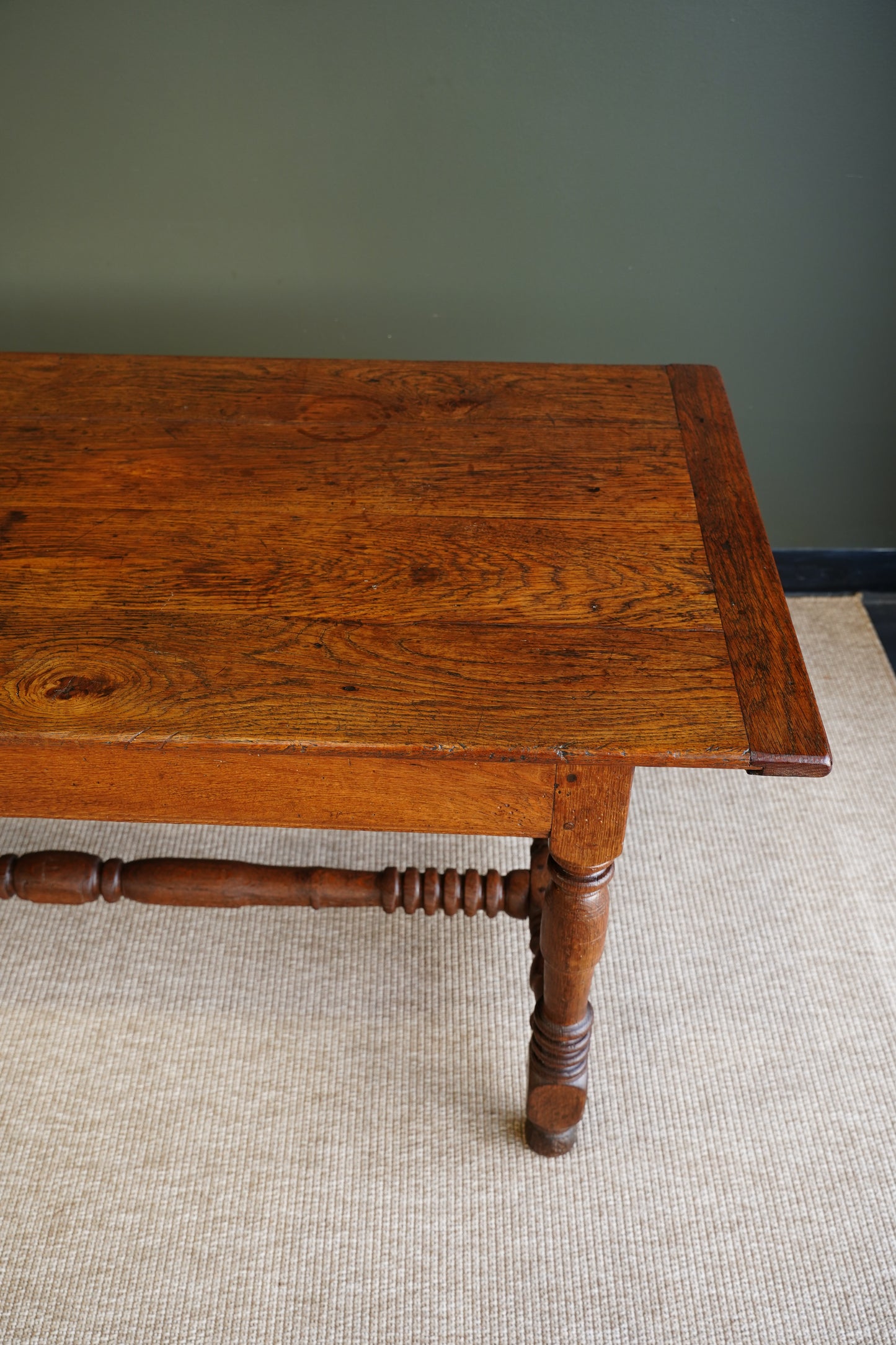 Antique Belgian Louis XIII Oak Side Table