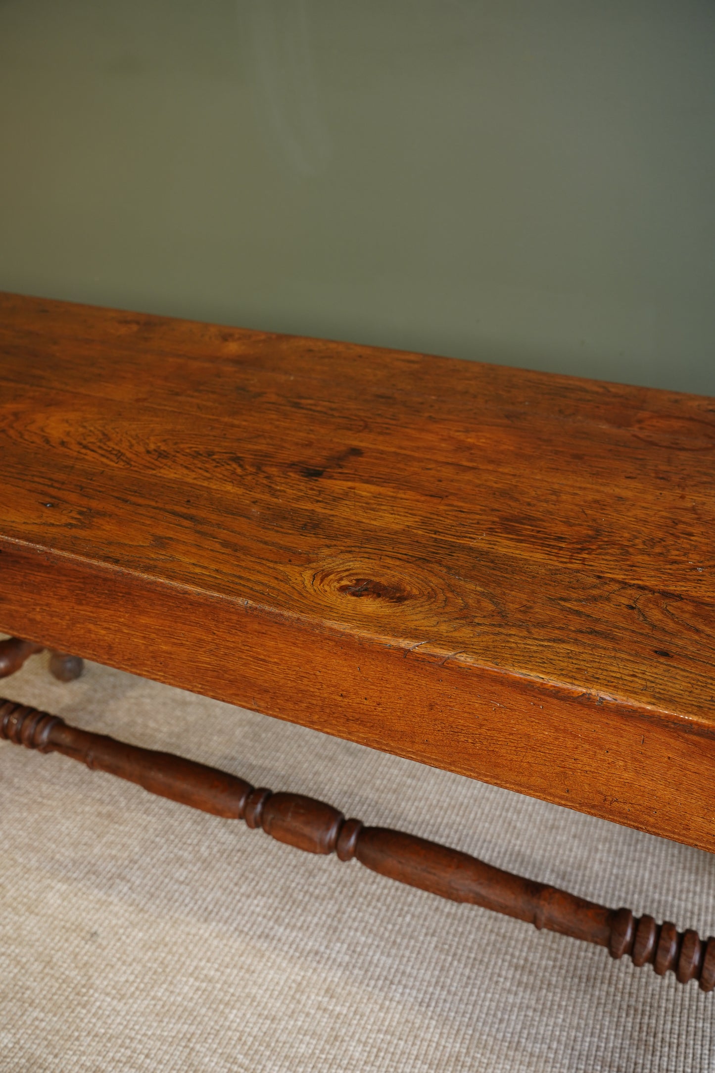 Antique Belgian Louis XIII Oak Side Table
