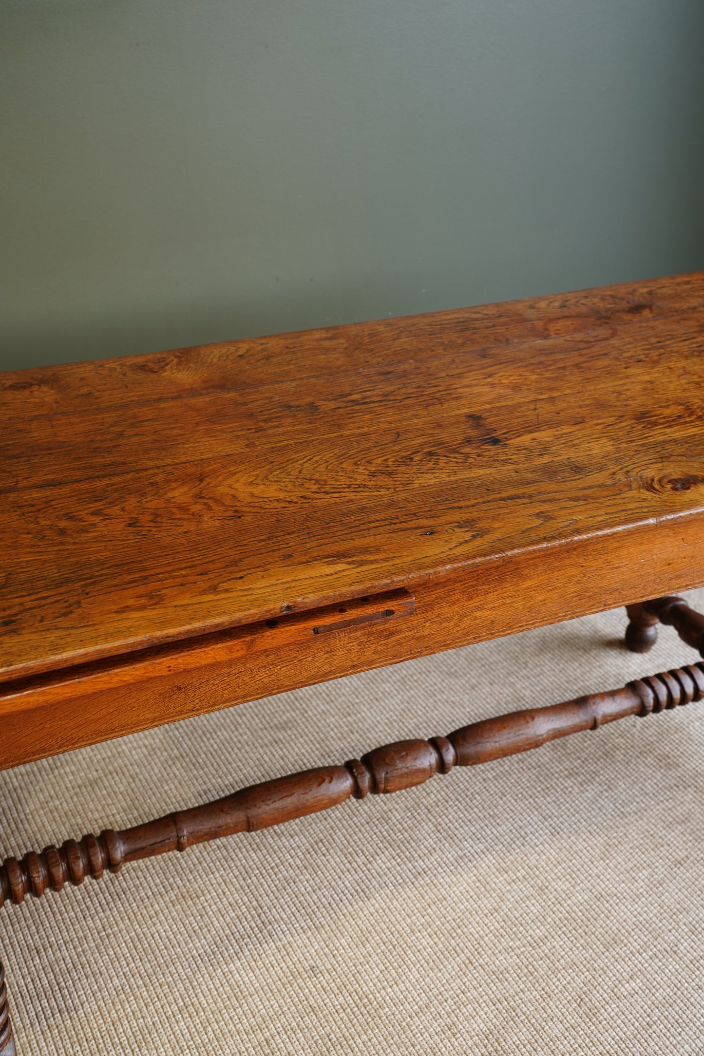 Antique Belgian Louis XIII Oak Side Table