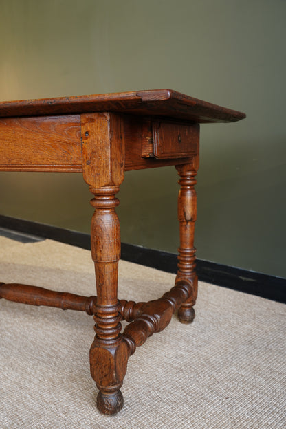 Antique Belgian Louis XIII Oak Side Table