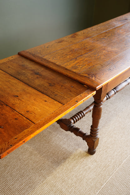 Antique Belgian Louis XIII Oak Side Table