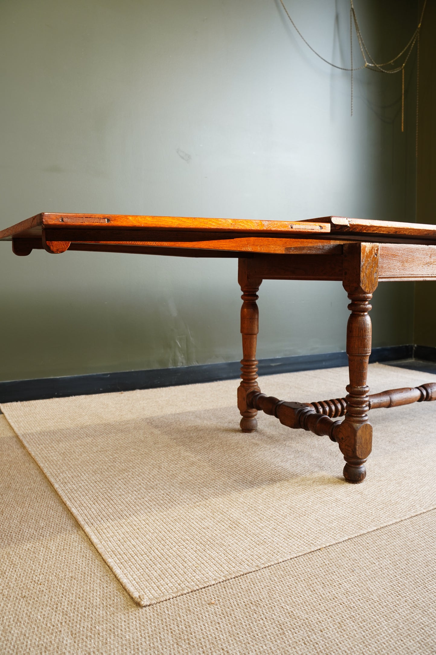 Antique Belgian Louis XIII Oak Side Table