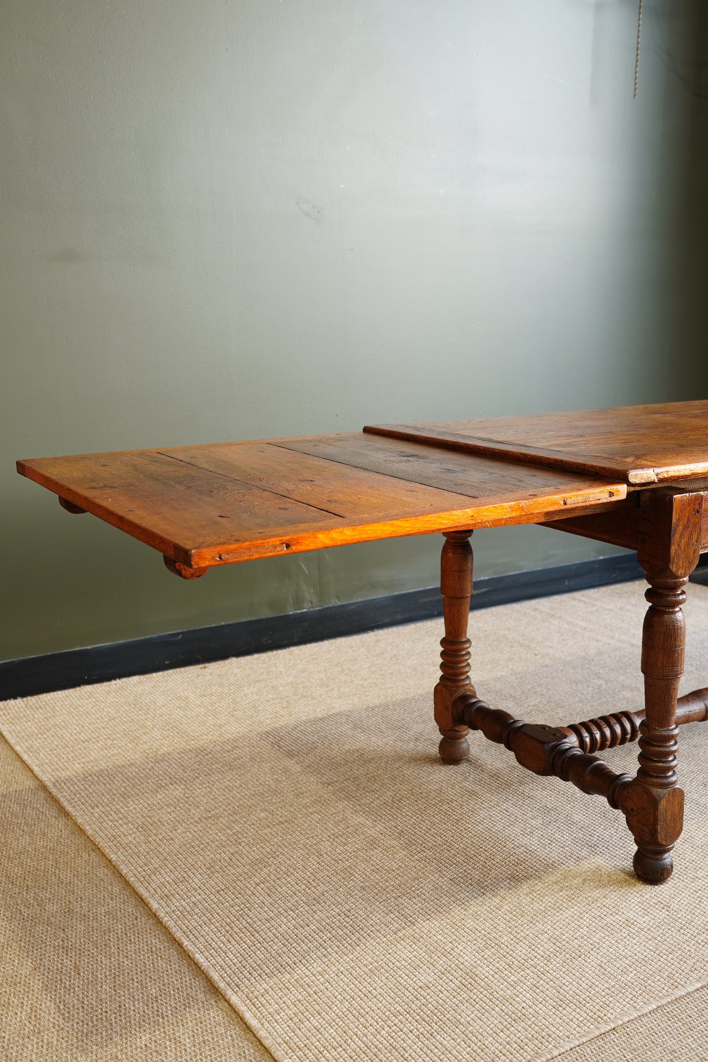 Antique Belgian Louis XIII Oak Side Table