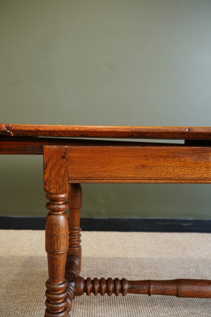 Antique Belgian Louis XIII Oak Side Table