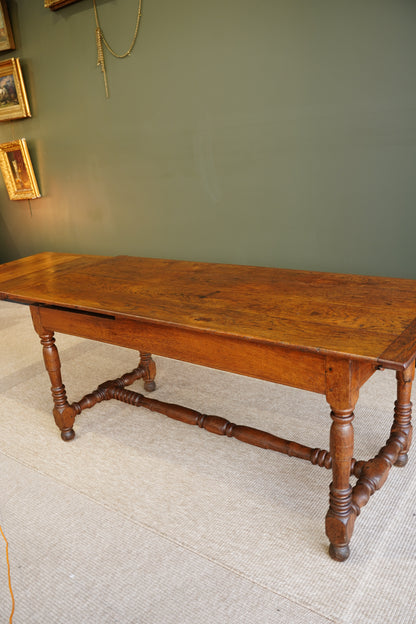 Antique Belgian Louis XIII Oak Side Table
