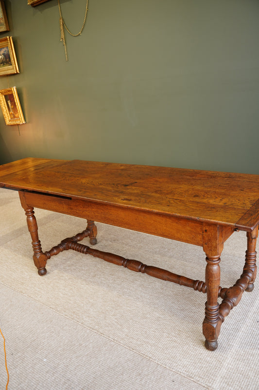 Antique Belgian Louis XIII Oak Side Table