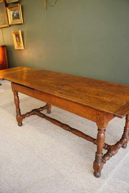 Antique Belgian Louis XIII Oak Side Table