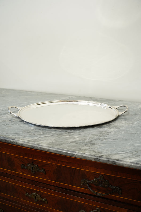 Antique Harrods Silver Plate Oval Serving Tray, English secondary view