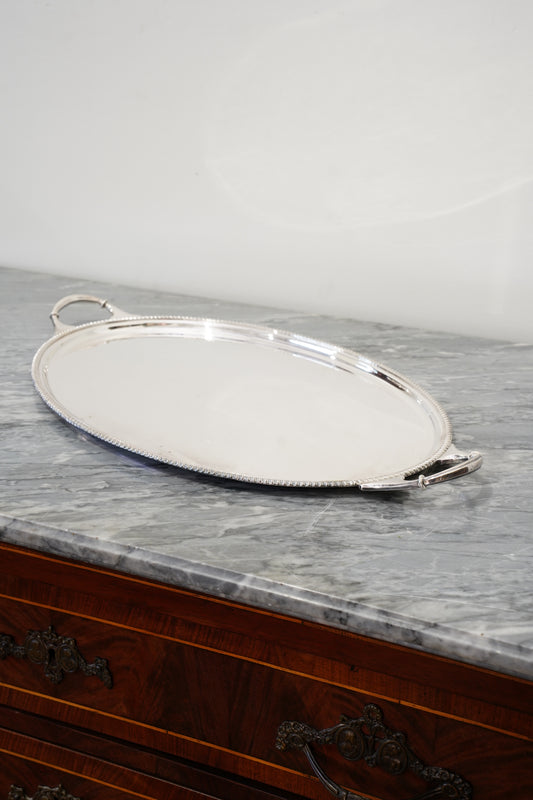 Antique Harrods Silver Plate Oval Serving Tray, English