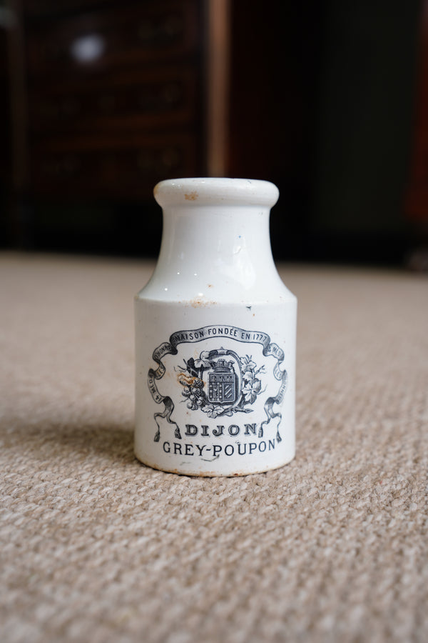 Antique French Grey Poupon Dijon Mustard Pot, Circa 1890