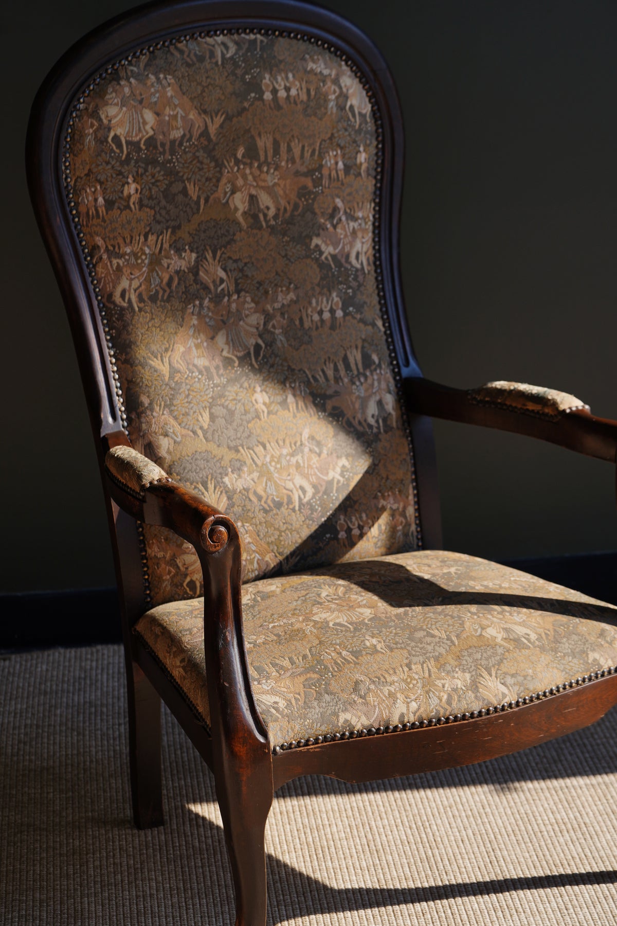 Antique Louis Philippe Style Tapestry Armchair