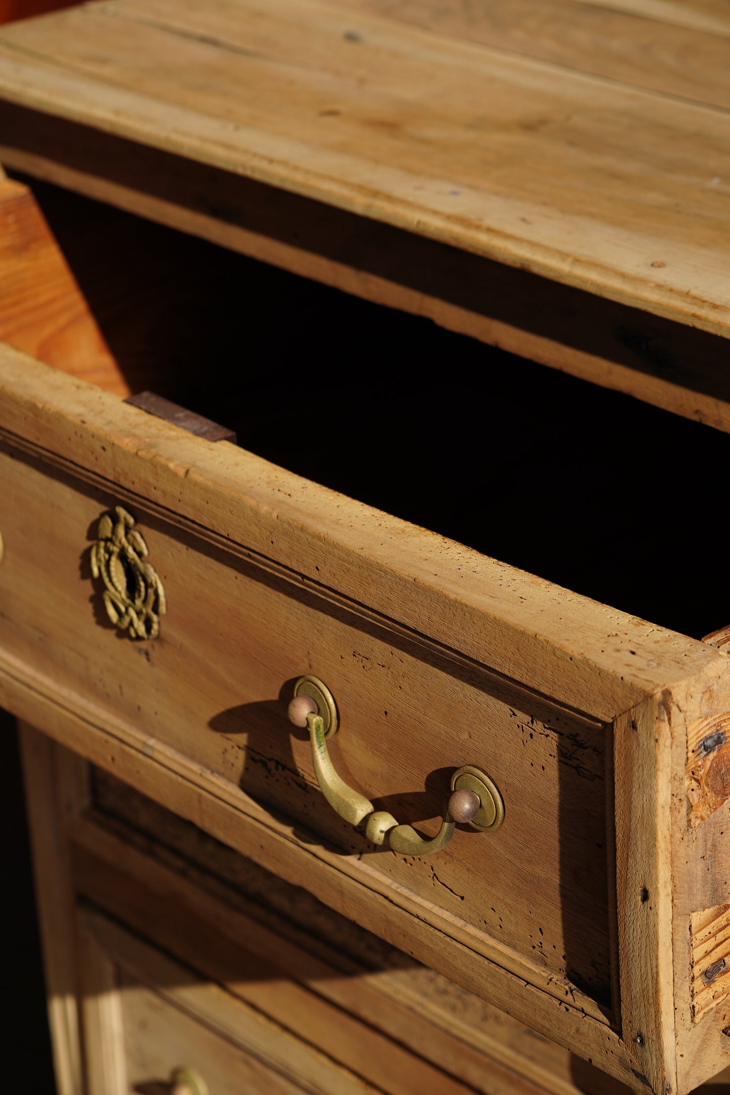 Antique French Sandblasted Walnut Commode