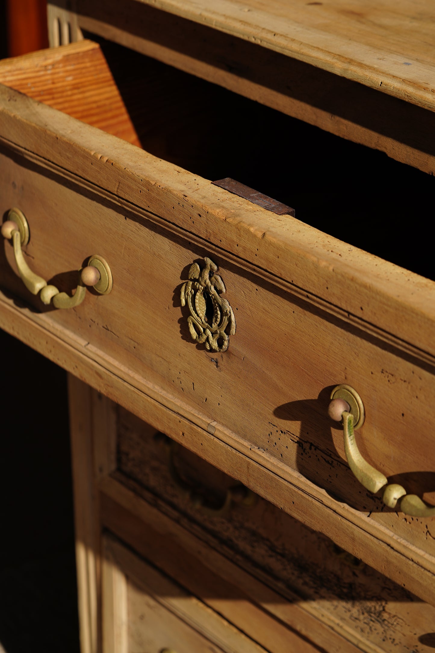 Antique French Sandblasted Walnut Commode