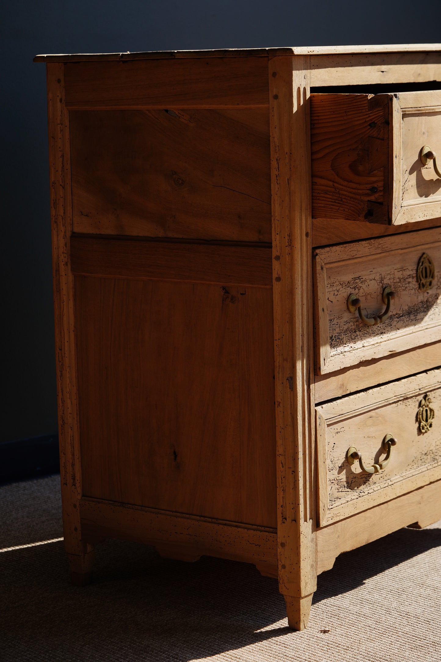 Antique French Sandblasted Walnut Commode