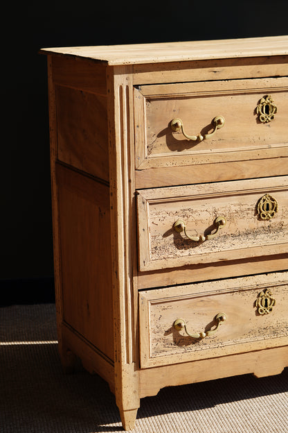 Antique French Sandblasted Walnut Commode