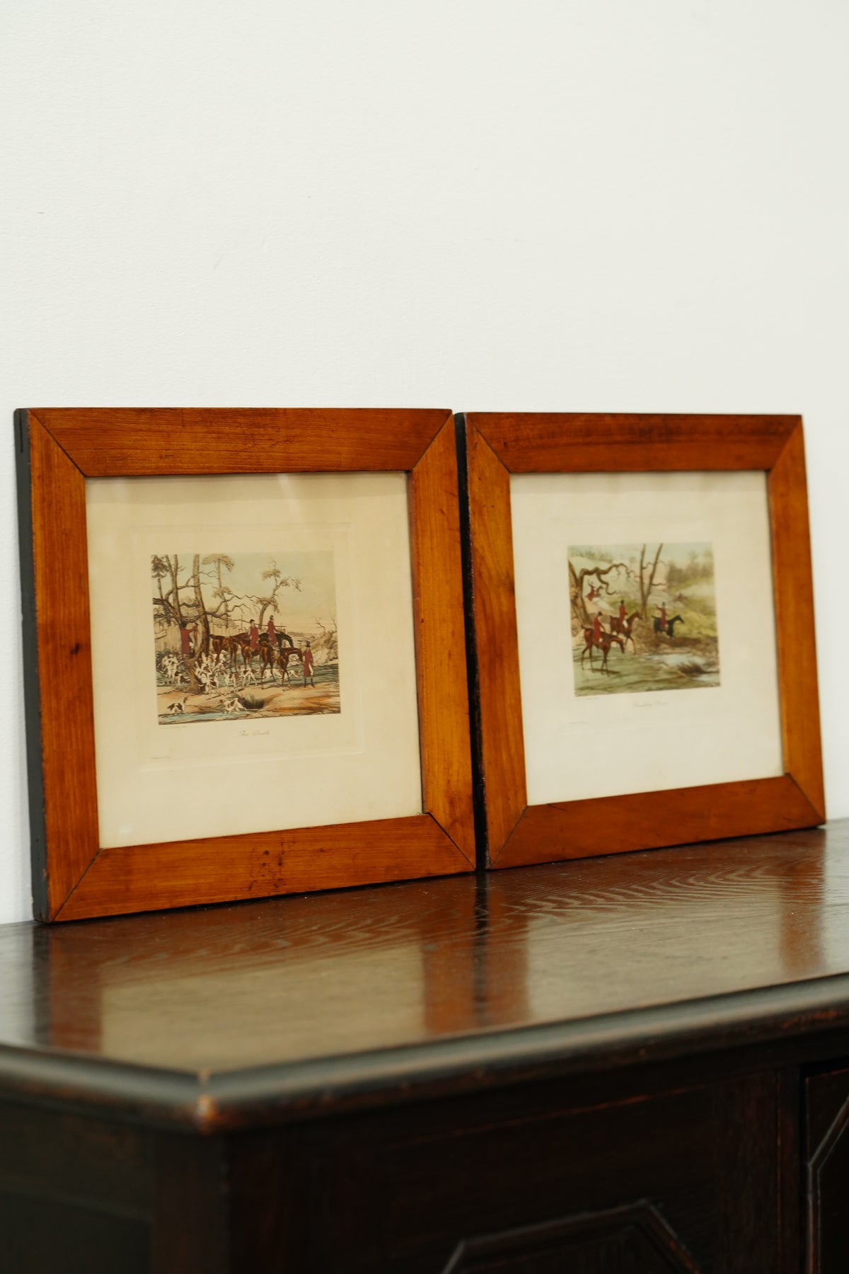 Pair of Vintage French Fox Hunting Prints After Henry Alken