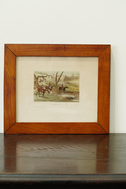 Pair of Vintage French Fox Hunting Prints After Henry Alken