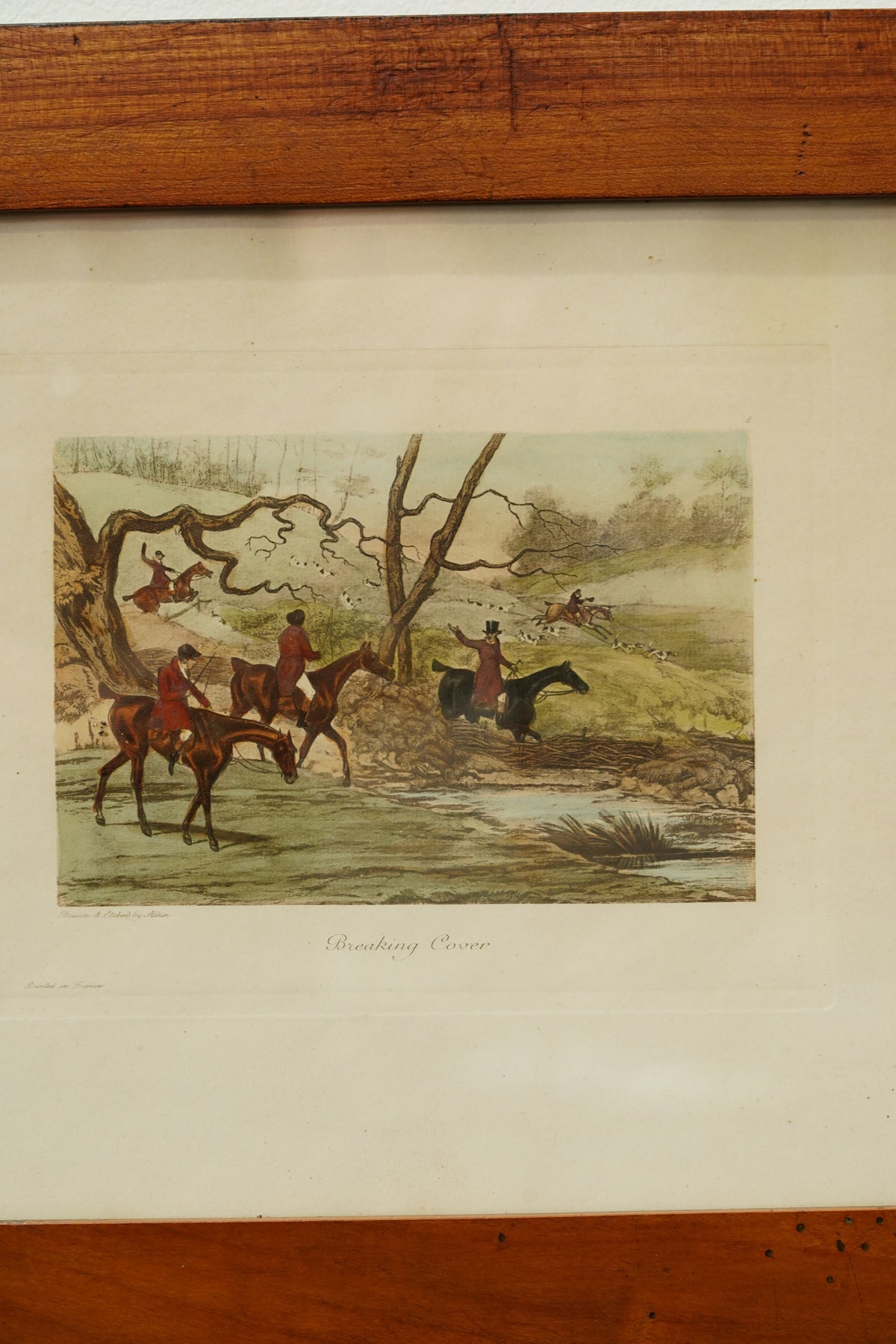 Pair of Vintage French Fox Hunting Prints After Henry Alken