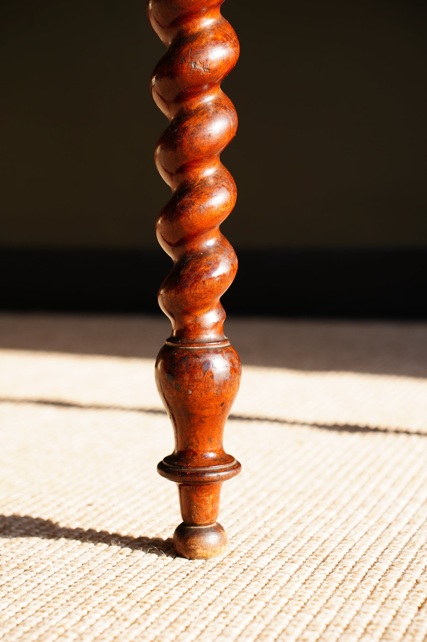 Antique English Mahogany Barley Twist Games Table