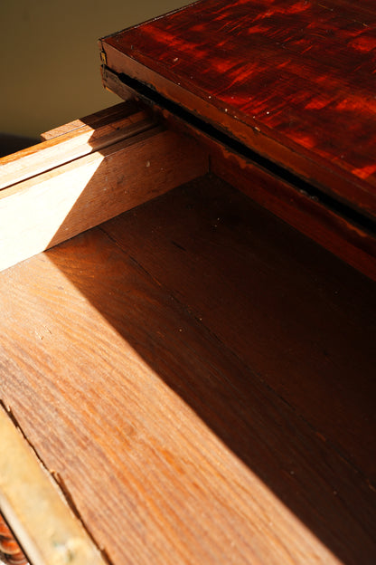 Antique English Mahogany Barley Twist Games Table