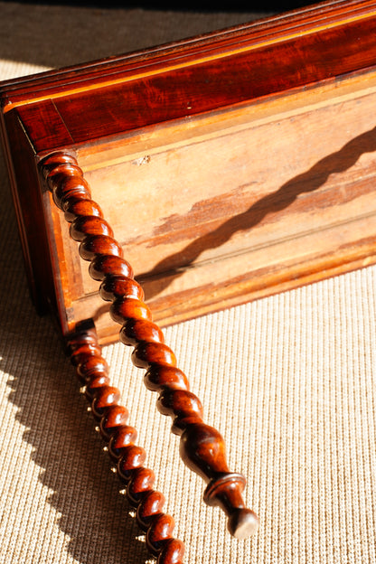 Antique English Mahogany Barley Twist Games Table
