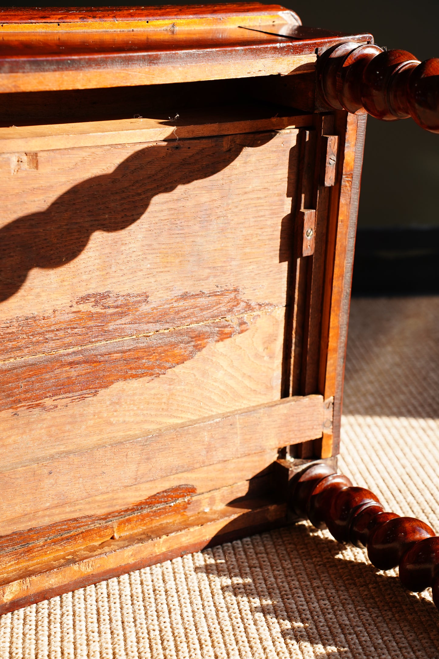 Antique English Mahogany Barley Twist Games Table