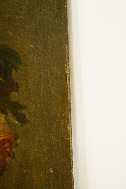 Antique French Floral Oil Painting, Roses, Signed