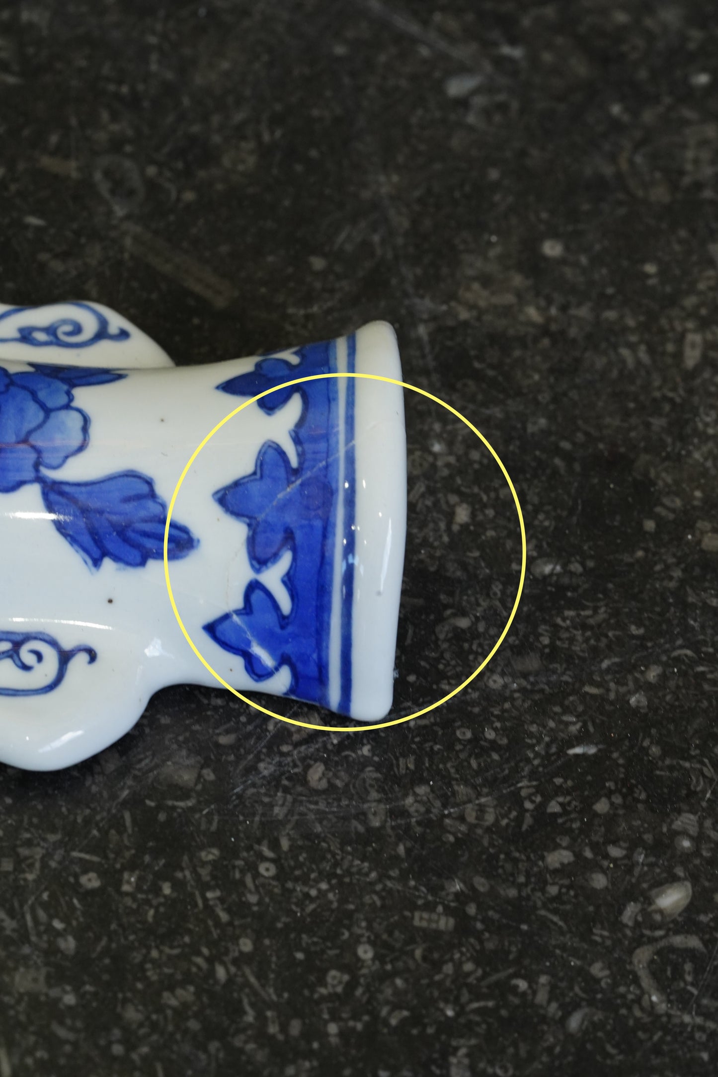 Vintage Blue and White Wall Pocket Vase, Chinoiserie Peony