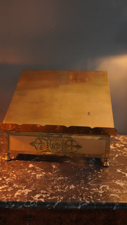 ^ Antique Brass Adjustable Bible Book Stand