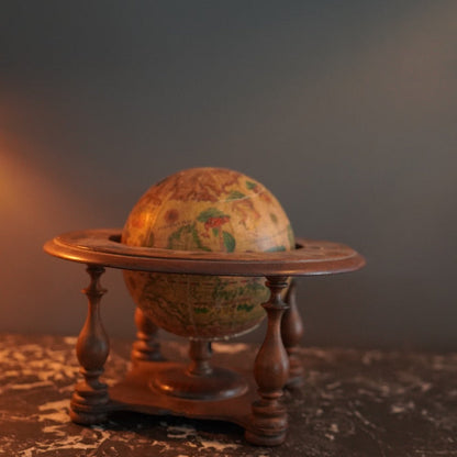 ^ Small Vintage Italian Wooden Globe