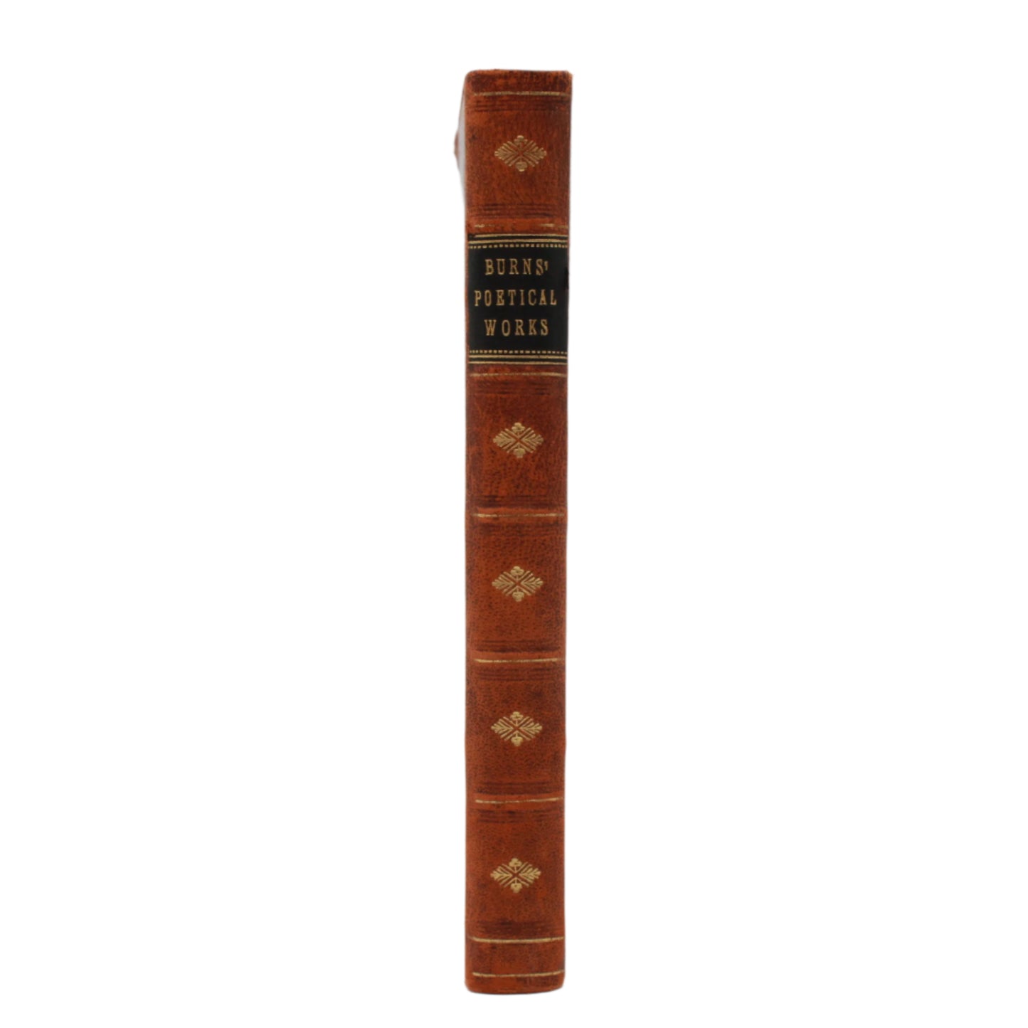 1919 "The Poetical Works of Robert Burns" Brown Full Leather Prize Binding Book