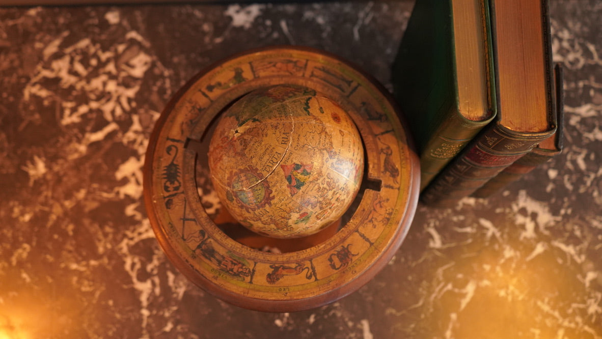 ^ Small Vintage Italian Wooden Globe