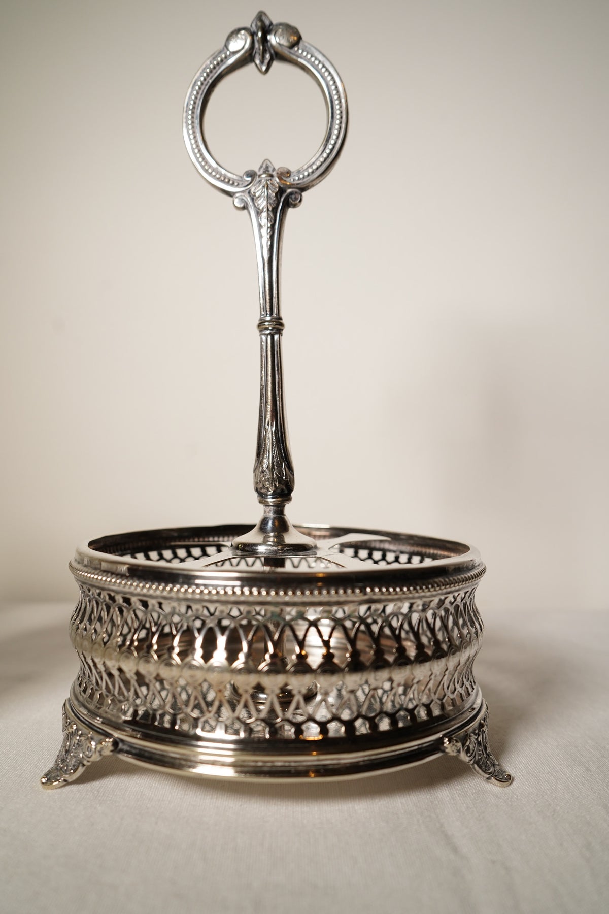 Antique English Silverplate Revolving Cruet Set, Circa 1880