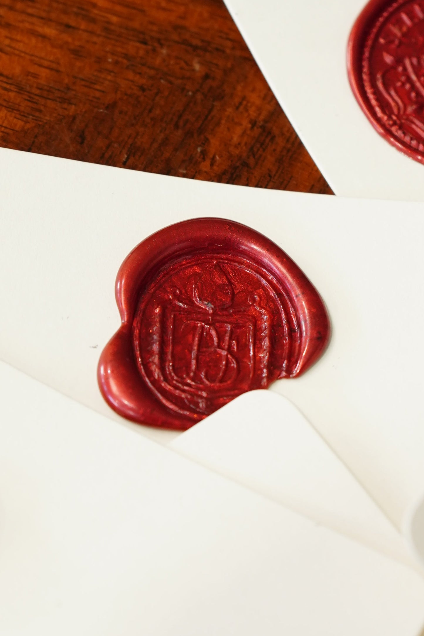 Antique French Armorial Wax Seal Fruitwood Brass Ca. 1880