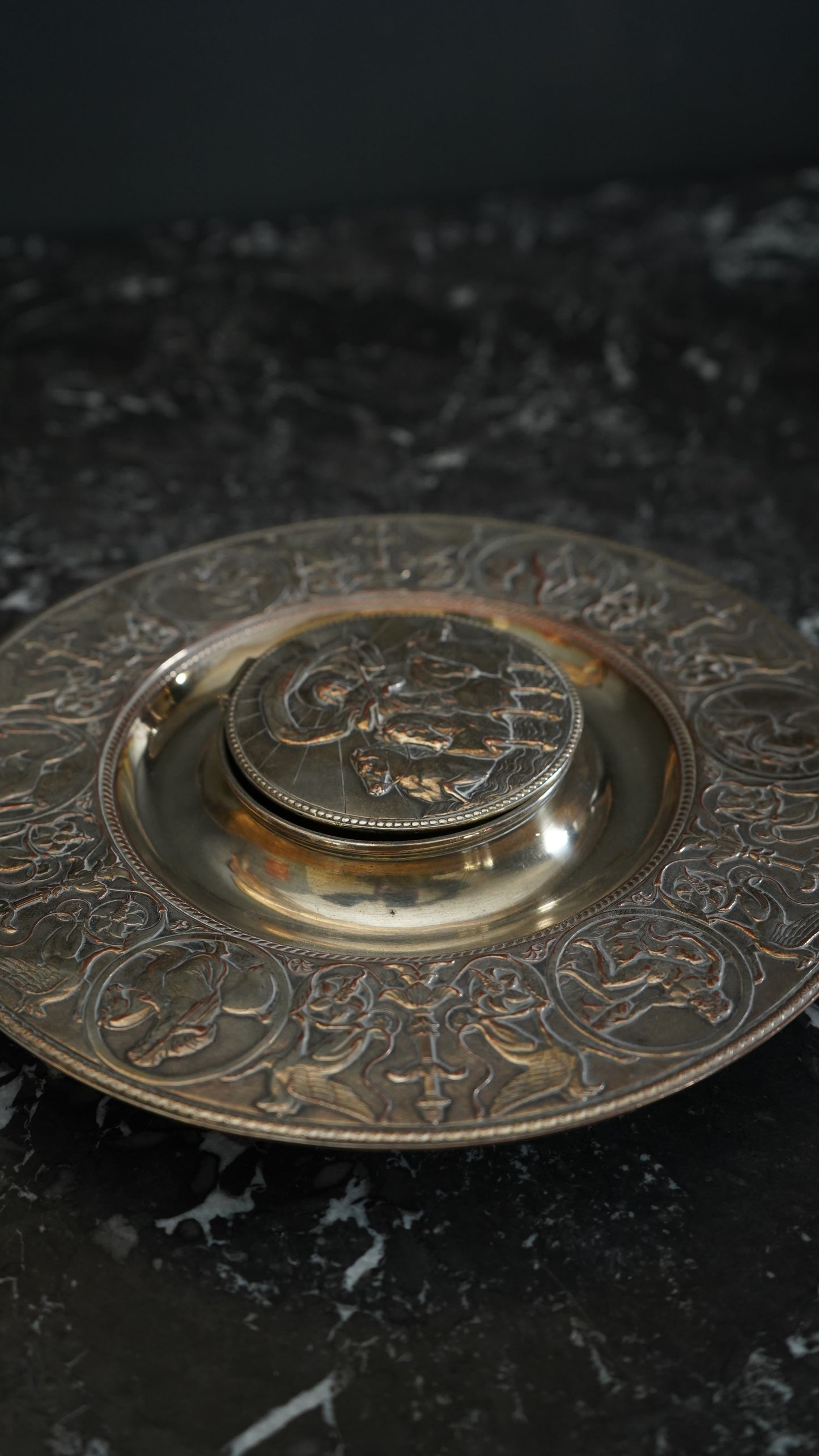 Antique Victorian Silver Plate Inkwell