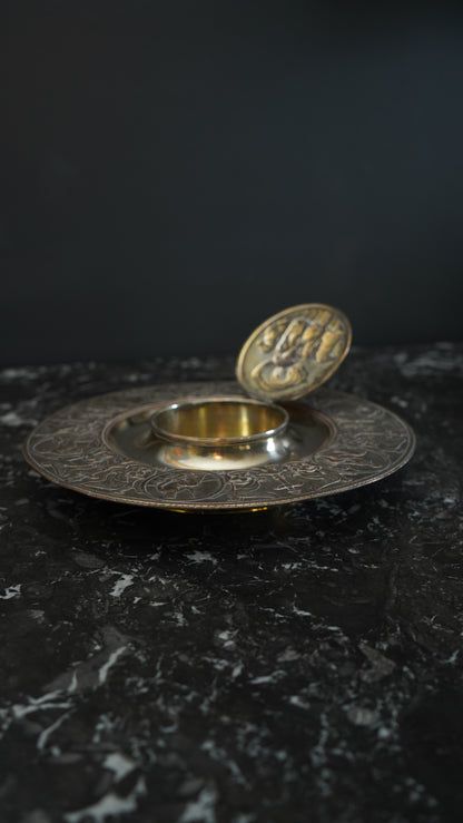 Antique Victorian Silver Plate Inkwell