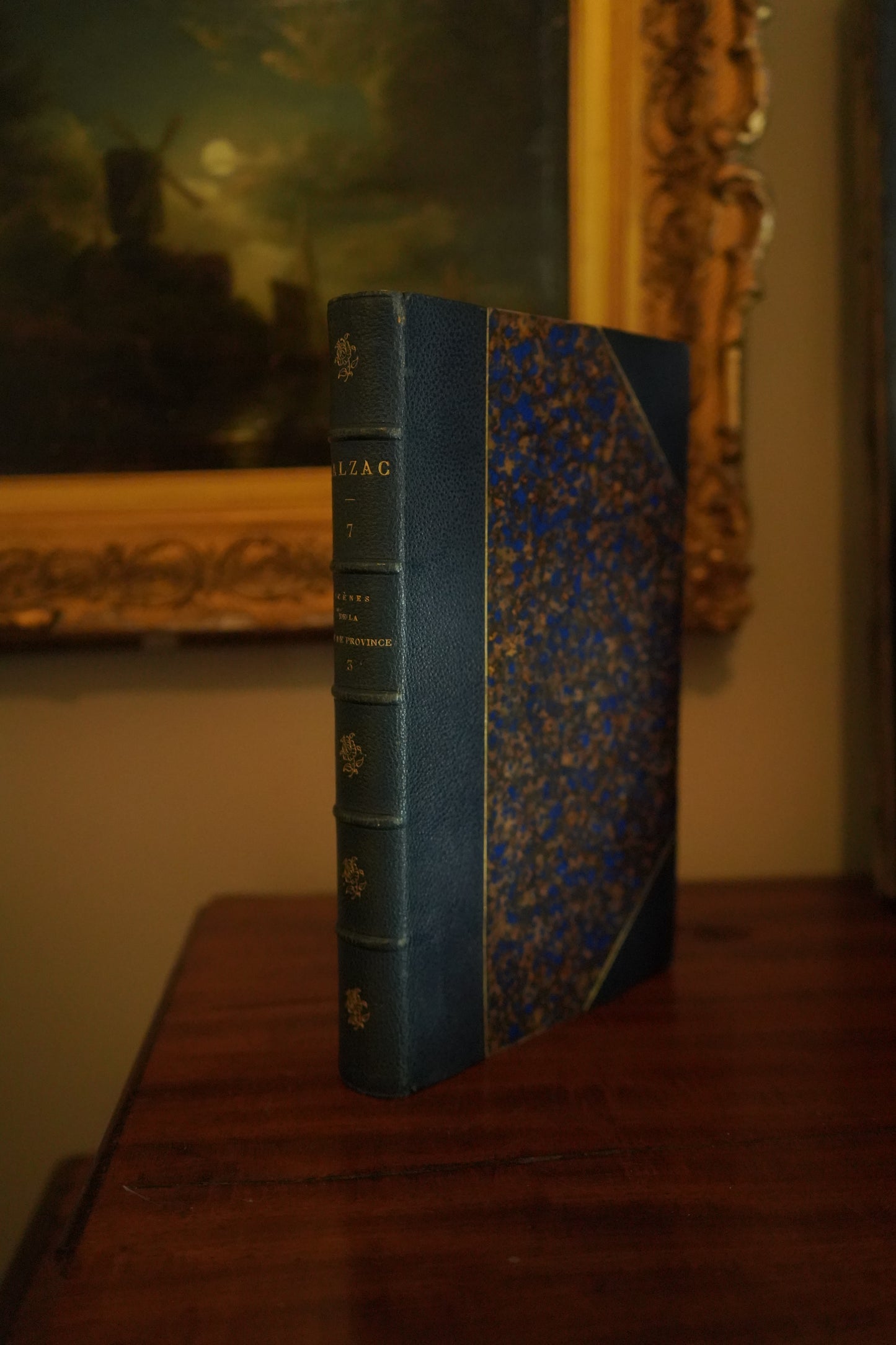 1865 " La Comédie Humaine " Balzac Blue Half Leather Book