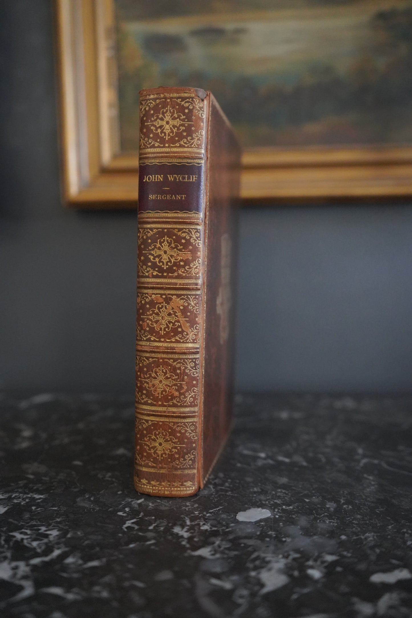 1893 "John Wyclif" Brown Full Tree-Calf Leather Book