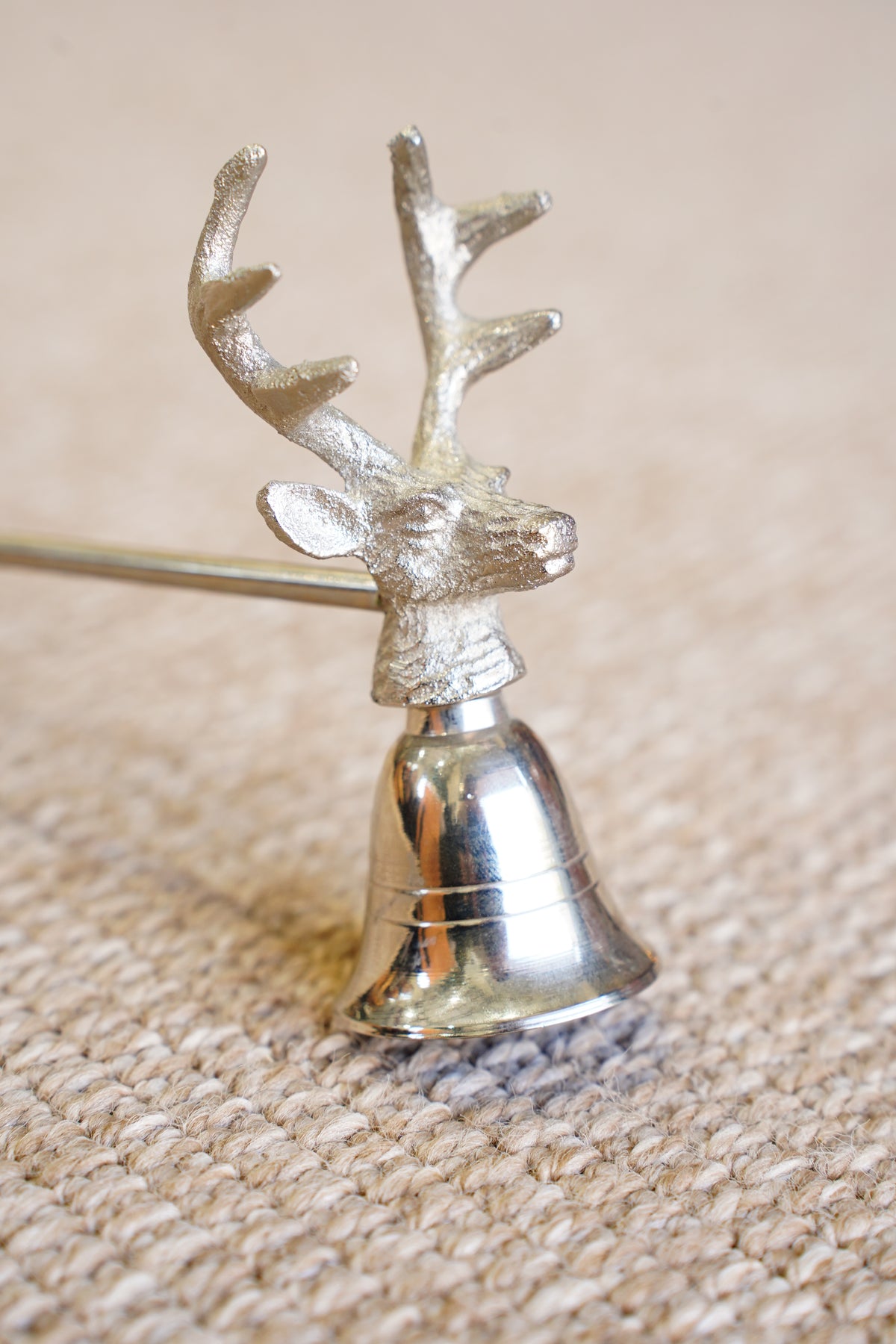 Stag Head Candle Snuffer, Silver Plated Metal