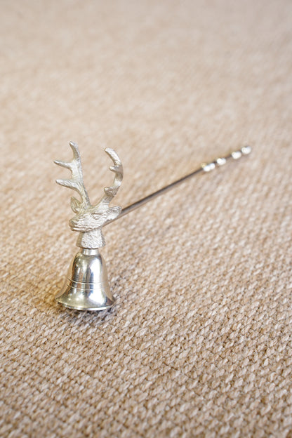 Stag Head Candle Snuffer, Silver Plated Metal