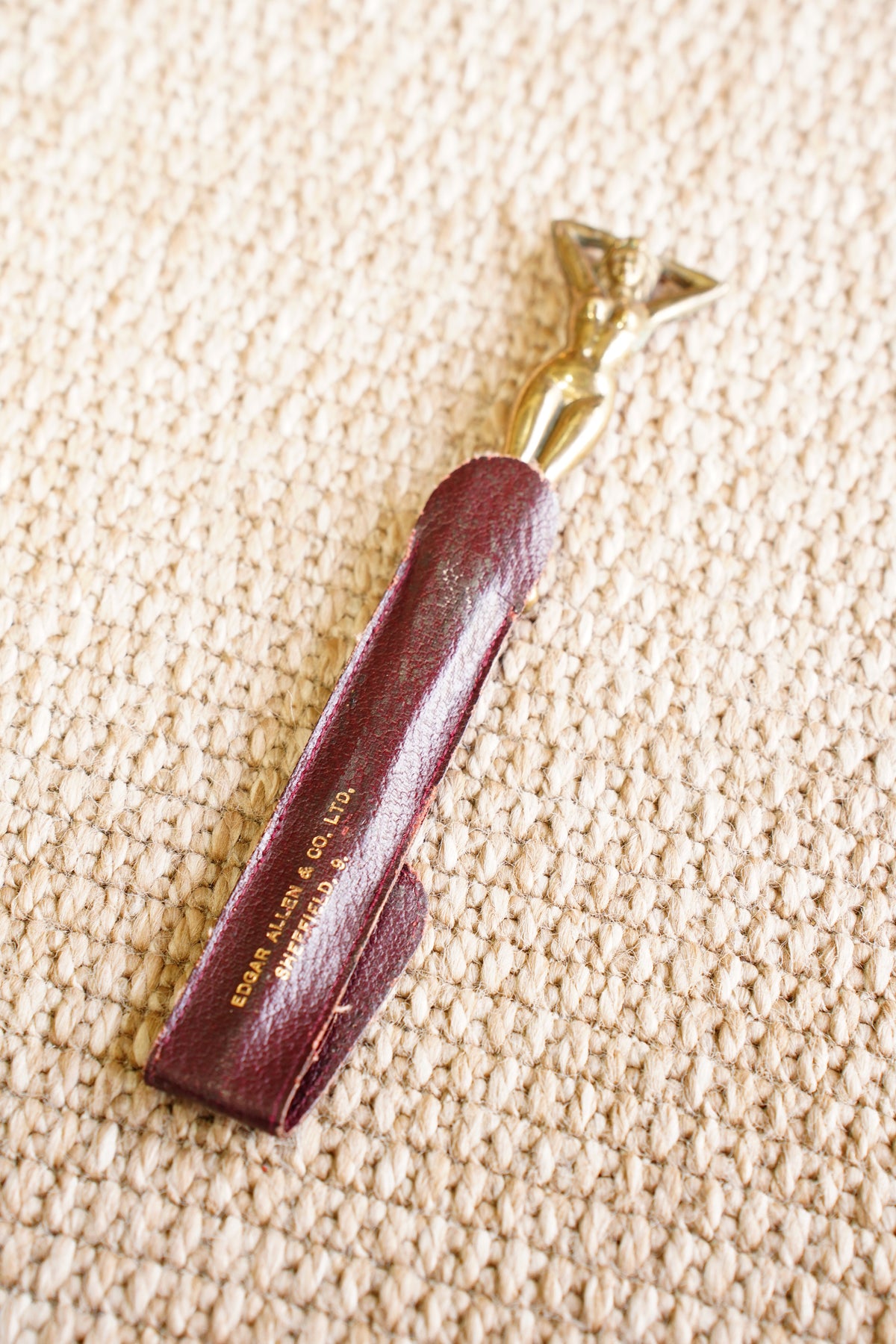 Vintage Art Deco Solid Brass Figural Letter Opener