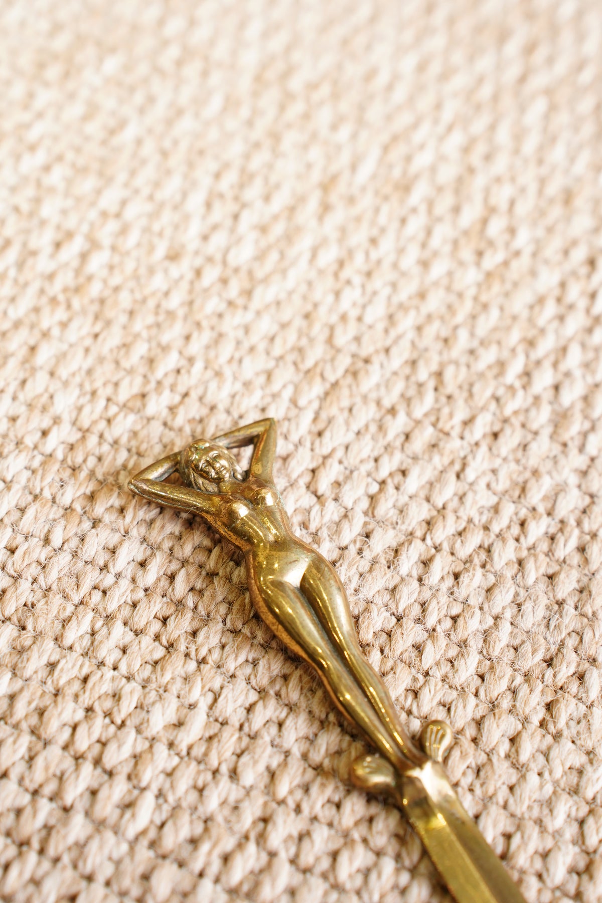 Vintage Art Deco Solid Brass Figural Letter Opener
