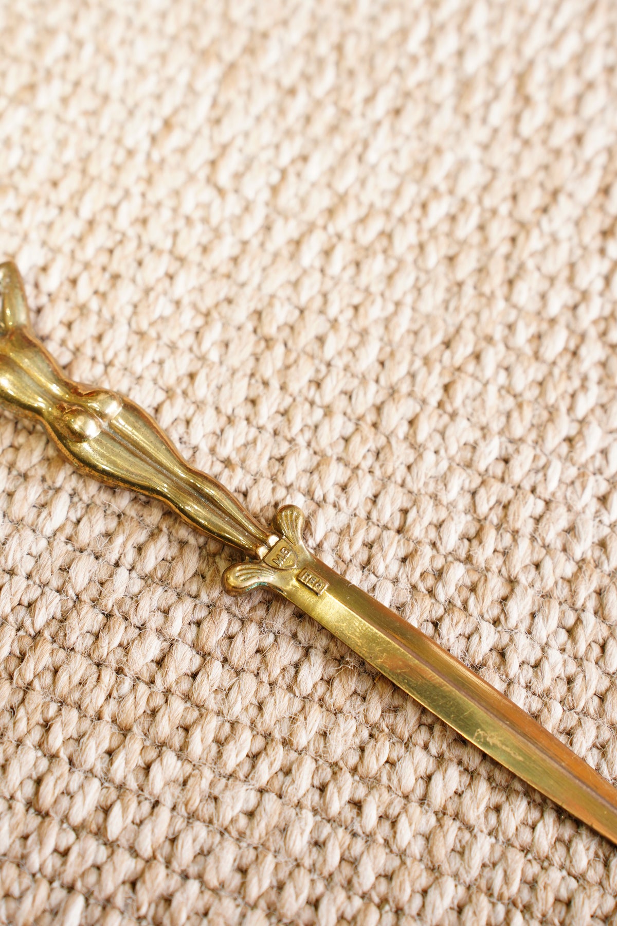 Vintage Art Deco Solid Brass Figural Letter Opener