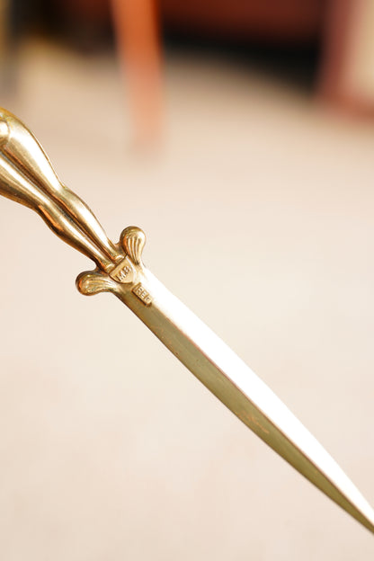 Vintage Art Deco Solid Brass Figural Letter Opener