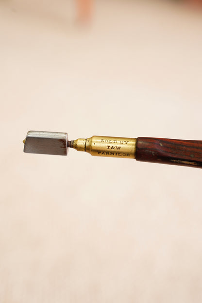 Antique Rosewood and Brass Diamond Glass Cutter