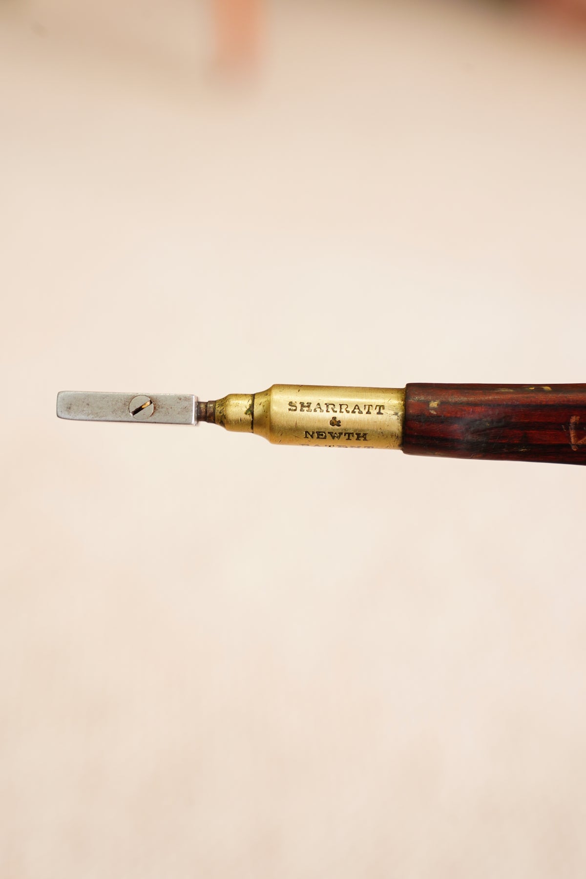 Antique Rosewood and Brass Diamond Glass Cutter