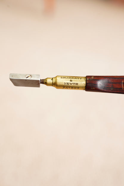 Antique Rosewood and Brass Diamond Glass Cutter