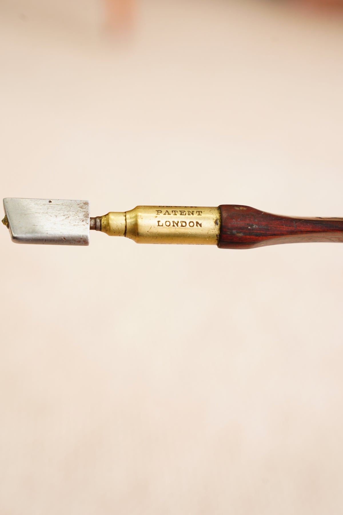 Antique Rosewood and Brass Diamond Glass Cutter